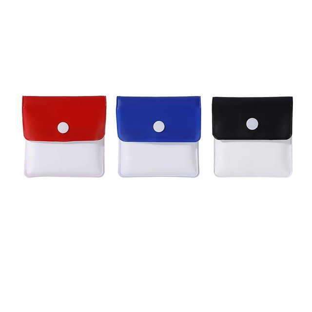 Cenicero de bolsillo, bolsa para cenizas de cigarrillos, cenicero portátil ignífugo e inodoro para fumadores de uso en exteriores (3 piezas, rojo y blanco + azul y blanco + blanco