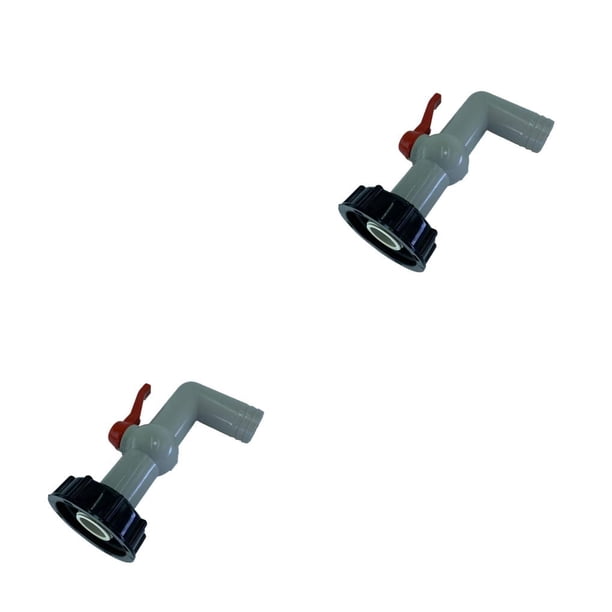 Kenally Accesorio de conectores de grifo de agua para el hogar de grifos de caño de contenedor IBC 90° 32mm 2piezas