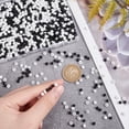 thumbnail image 2 of 1Box 2000pcs 6/0 Glass Seed Beads 4mm Round Loose Beads Mini Spacer Beads Small Craft Beads Waist Beads for Earring Bracelet Necklace Pendants DIY Craft Jewelry Making White/Black, 2 of 6