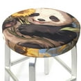 thumbnail image 3 of Haiem Clear Sky Cute Sunflower Panda Cushion Round Bar Chair Seat Cover Bar Chair Cushion Covers Elastic Washable Bar Chair Cover,Protects from Scratches and Stains-13 inch, 3 of 7