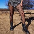 thumbnail image 3 of OUSITAID ROMWE Goth Star Graphic Fishnet Tights, 3 of 6