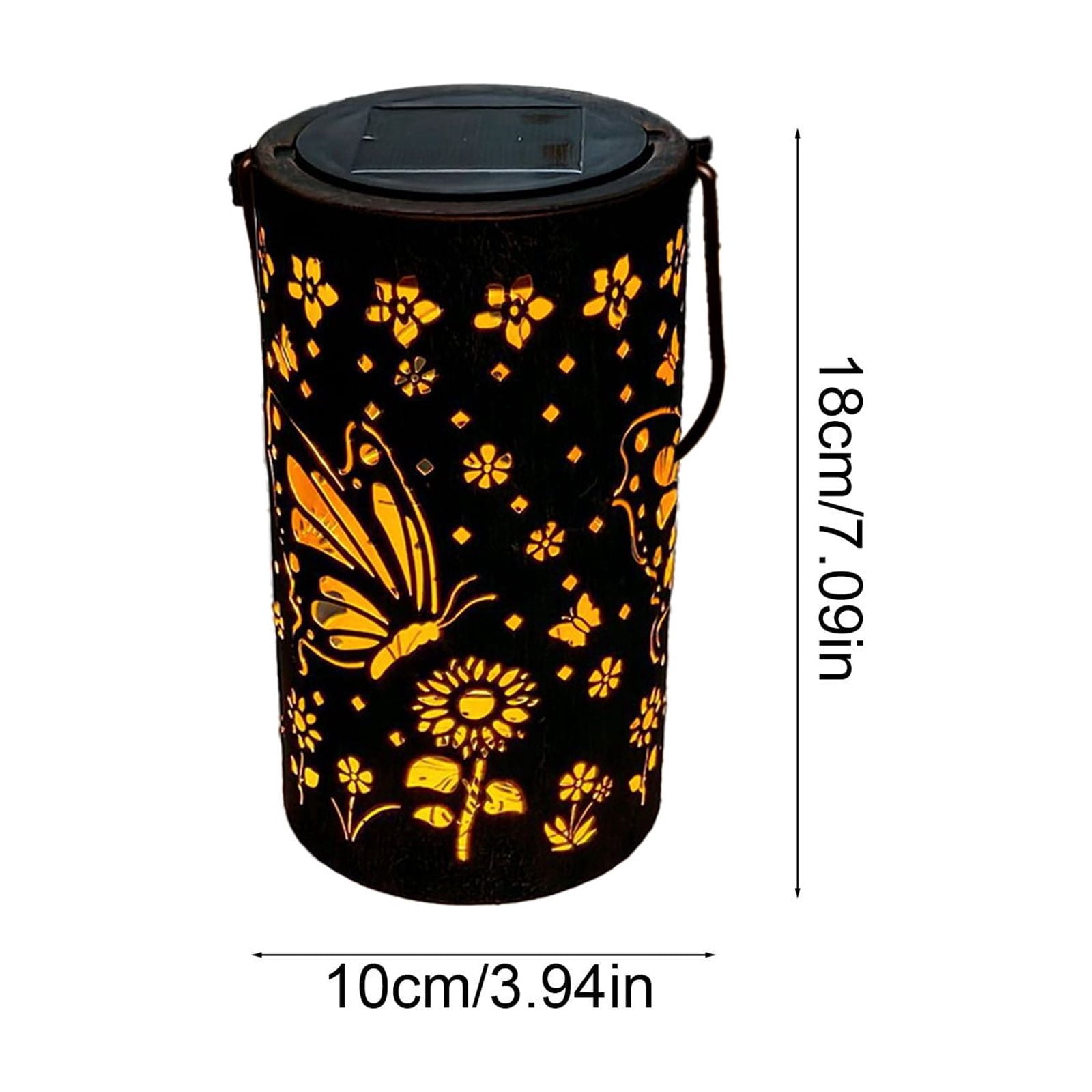 Colorful Sunflower Glow Solar Garden Lantern, Solar Outdoor Hanging Light Dragonflys Elementl Solar Light, Hanging Sunflower Lantern Lights with Colorful Projection, Outdoor Waterproof