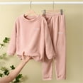 thumbnail image 3 of REDARER Solid Color Pajama Set, Soft Fuzzy Pullover Loungewear, Cozy Kids Homewear, Flannel Family Matching Style,Size:2-3 Years, 3 of 3
