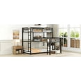 thumbnail image 5 of L-shaped Metal Triple Twin Size Bunk Bed, Black, 5 of 13