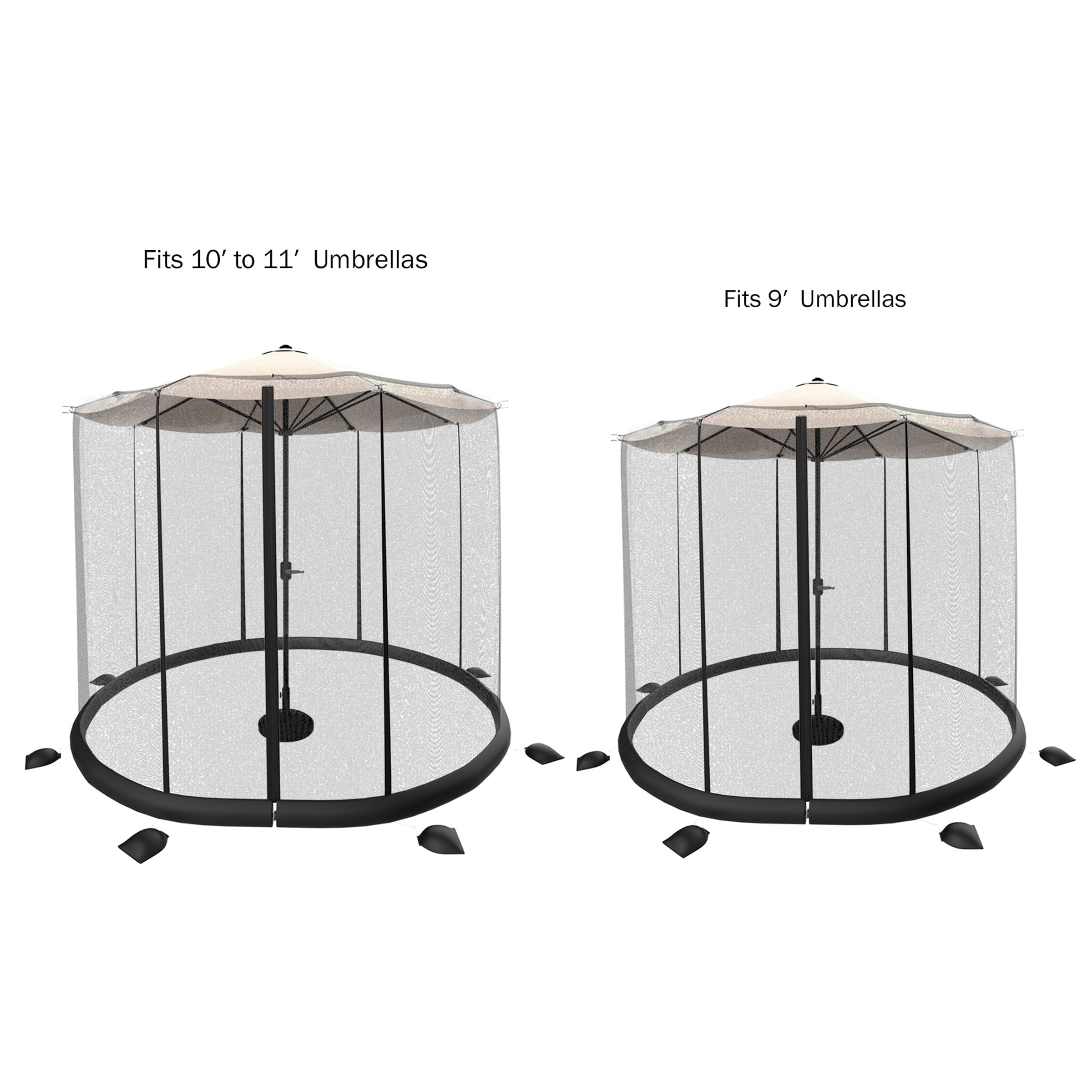 Pure Garden Mosquito Net for 10-11ft Patio Umbrellas with Weighted Bottom