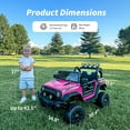 thumbnail image 5 of Hikiddo 4WD Kids Ride on Toys Truck, 12V 7Ah Electric Ride on Car for Kids Boys w/ Remote, Bluetooth - Hot Pink, 5 of 9