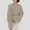 Khaki, variant on ShomPort Oversized Sweater for Womens Round Neck Long Sleeve Cable Knit Tees Tops Drop Shoulder Fall Winter Thermal Thick Blouses