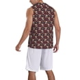 thumbnail image 2 of Honeii Skull colorful flower print basktball shirt for men and women, Unisex basketball jersey for Theme party-Large, 2 of 6