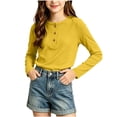 thumbnail image 4 of KyCheLot Boys' Girls' Knitted Tops Long Sleeve Round Neck Button down Tops Kids Comfy Solid Color Clothes, 4 of 5