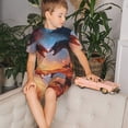 thumbnail image 4 of Balery Red And Blue Fire Cloud Dragon Conjunto de Pijama Infantil de Manga Corta con Estampado – Ropa de Dormir de Algodón Suave-XX-Large, 4 of 6