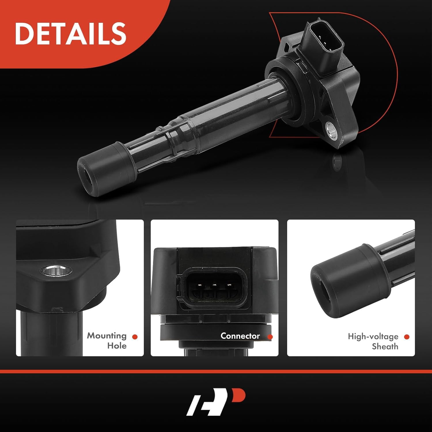A-Premium Ignition Coils Pack Compatible with for Acura MDX 2001-2009 Honda Accord 2004-2007 Pilot 2003-2008 V6 3.0L 3.5L 6-PC