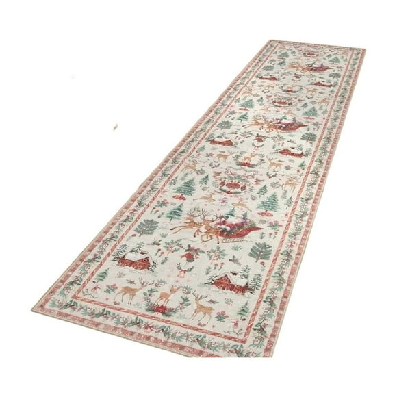 Tunhigl Christmas Runner Rug Rug Runners For Hallways Non Washable Kitchen Bathroom Runner Rug