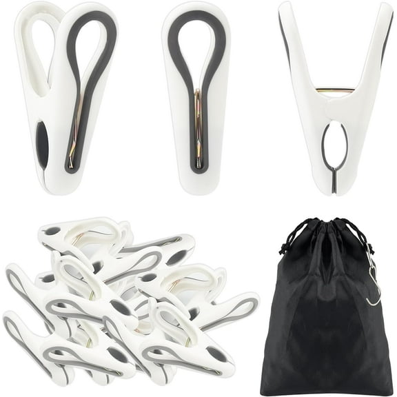 Plastic Clothes Pins Strong Clothespins-24PCS Heavy Duty Laundry Clothes Clips Windproof Clamps Clothes Pegs, No Trace Design for Clothes