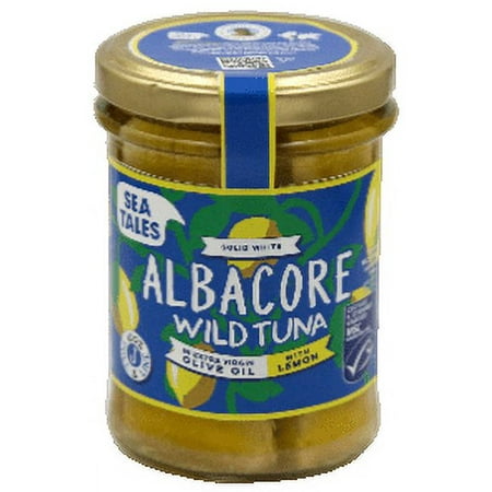 Sea Tales MSC Wild Caught Albacore Tuna in Olive Oil with Lemon, Jar