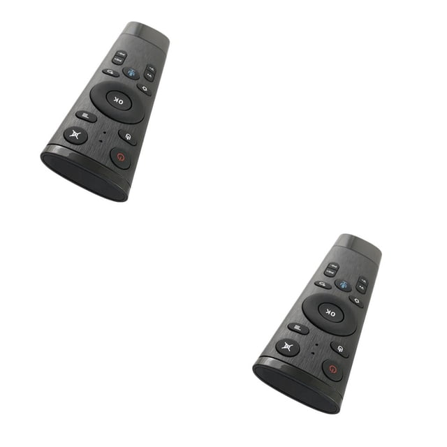 Transemion Replacement for Android Box PC Voice Control Gyro Sensing Game Gyro Sensing Game Wireless Remote Controller black 2Set
