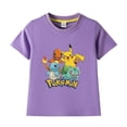 thumbnail image 4 of Pokemon ropa para niños figura de Anime Pikachu camiseta gráfica para niños 100% algodón verano manga corta niño niña regalo de cumpleaños, 4 of 4