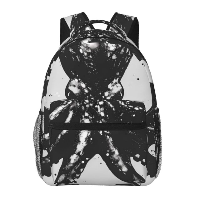 Lsque Sac à Dos Décontracté Motif Pieuvre Encre Abstraite pour École, Travail, Voyage – Sangles Réglables, Multiples Compartiments – Design Ergonomique, Compatible avec Ordinateurs Portables et Tablettes-Taille Unique