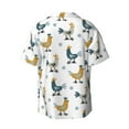 thumbnail image 2 of Xecao offers the Farm Roosters for Men's Casual Short-sleeved Shirt, a button-up collared shirt with a pocket, perfect for beach vacations and yacht travel in the Large size., 2 of 7