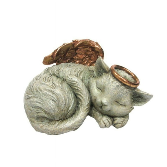 Pacific Trading, Pet Memorial Angel Cat Sleeping Cremation Urn, Memorial Statue Bottom Load, 30 Cubic Inch