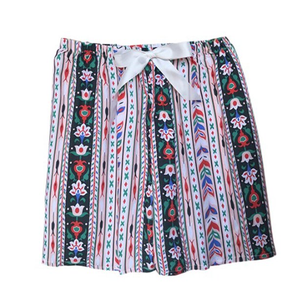 Pantalones Cortos de Entrenamiento Mujeres Sueltas Imprimidas Corbata Casual Pantalones Cortos de Casa, Pantalones Cortos de Mujer Casual