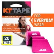 KT Tape Original Cotton Kinesiology Tape, Pink, 20 Precut Strips