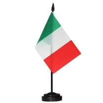 ANLEY Italy Deluxe Desk Flag Set - 6 x 4 Inch Miniature Italian Desktop Flag with 12" Solid Pole