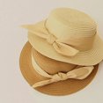 thumbnail image 1 of Aosijia 2 Pack Girls Wide Brim Straw Hat with Bowknot Summer Beach Sun Protection Hat Solid Color, 1 of 8