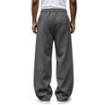 thumbnail image 5 of Men's Solid Color Pocket Drawstring Elastic Waist Casual Fashion Jogger Pants, 5 of 5