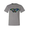 thumbnail image 2 of Wild Bobby, Colorful Rainbow Patterned Butterfly Animal Lover Men's Graphic T-Shirt, Heather Grey, Small, 2 of 3
