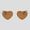 thumbnail image 2 of Women's Stylish Heart-Shaped Polarized Sunglasses UV400 Protection- Gold Frame - Brown Lens, 2 of 7