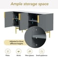 thumbnail image 5 of 4-Door Accent Cabinet with Gold Metal Legs, Storage Cabinet with Adjustable Shelves, Modern Buffet Sideboard, TUANLUO Accent Cabinet Furniture for Entryway Hallway Living Room, Gray, 5 of 10