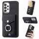 thumbnail image 1 of Funda para Samsung Galaxy A52 de piel sintética con acabado galvanizado y tarjetero (negra), 1 of 5