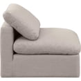 thumbnail image 4 of Meridian Furniture Indulge Contemporary Linen Fabric Armless Chair in Beige, 4 of 9