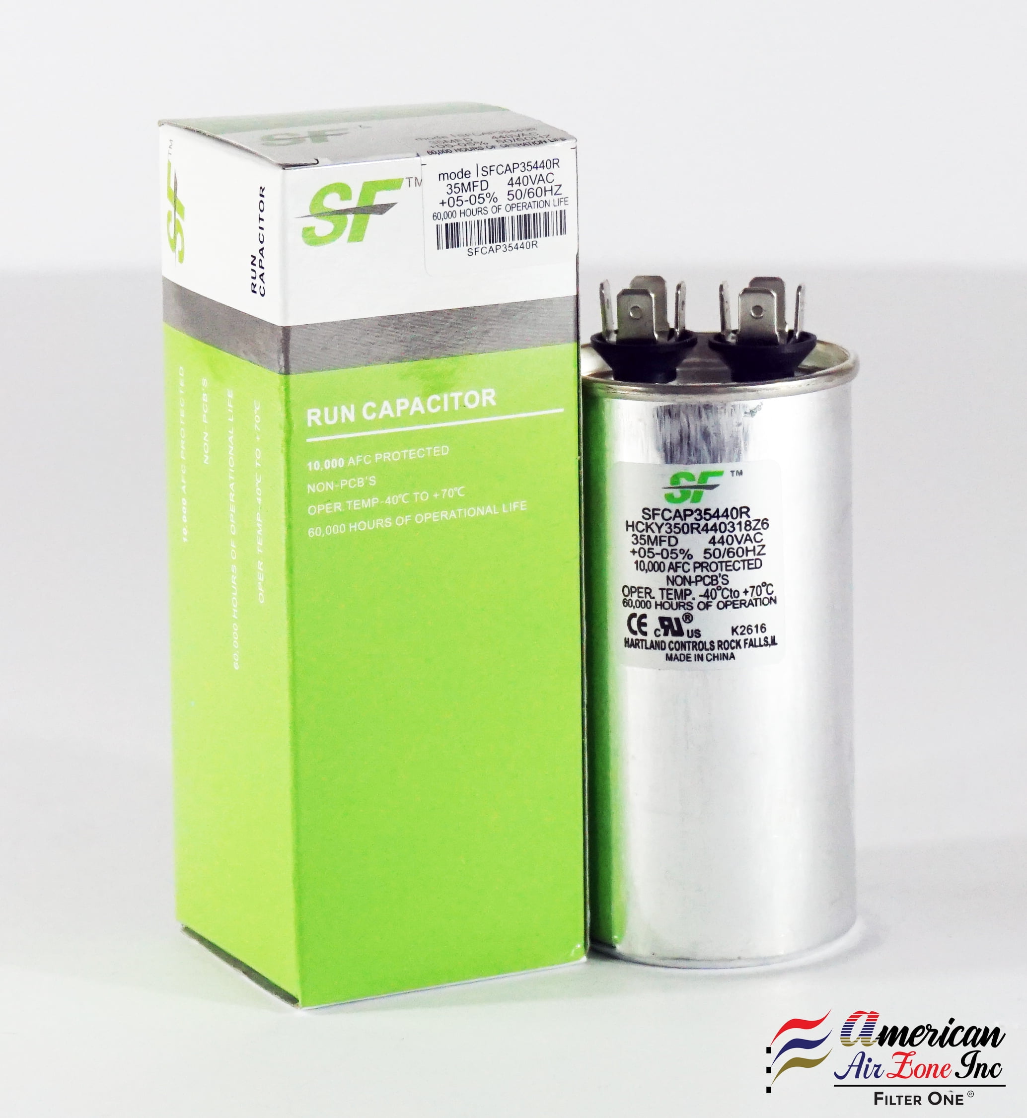 TRANE SF Run Capacitor 35 MFD (MicroFarad) 370/440 Volts (1 Pack