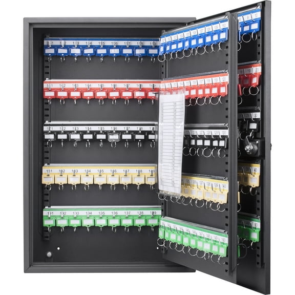 Home Safes 200 Key Adjustable Key Cabinet With Combination Lock Black,Fireproof Safes