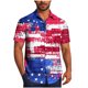 thumbnail image 1 of Mens Casual Manga Corta Botón Abajo Camisas, Cuello de Vuelta Impresión Del Día de la Independencia para el Verano, Al Aire Libre Y Casual, 1 of 6