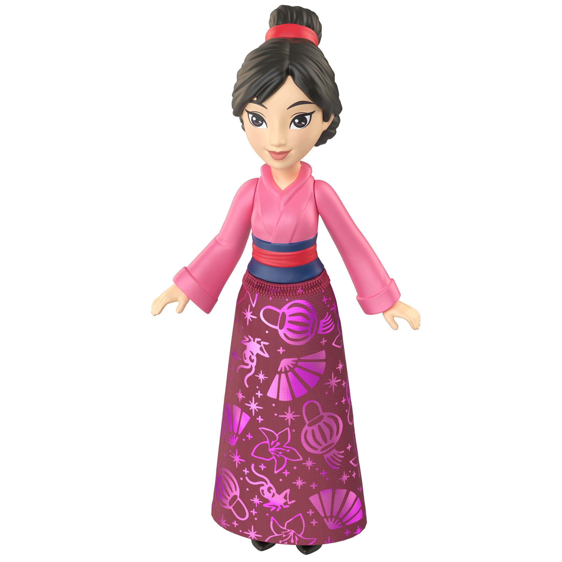 Disney Princess Mulan Posable Small Doll in Shiny Outfit with Removable Skirt, Inspired by Movie