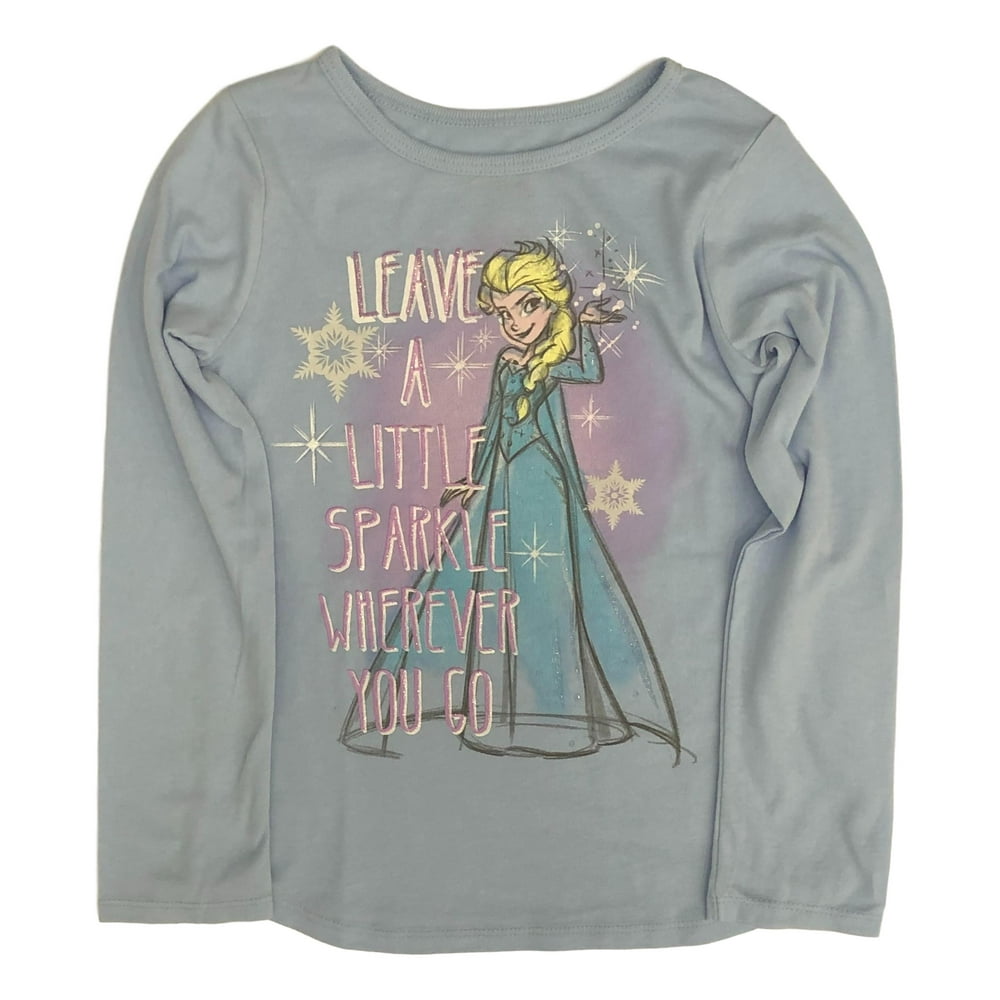 Disney Disney Frozen Toddler Girls Long Blue Elsa Sparkle TShirt Tee
