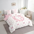 thumbnail image 3 of Manfei Personalized Gifts Bedding Sets Twin Size,Latter O Comforter Sets with Sheets,Pink Kawaii Bow Bed in a Bag Twin Size,Lightweight Room Decoration Reversible,7-Piece, 3 of 7