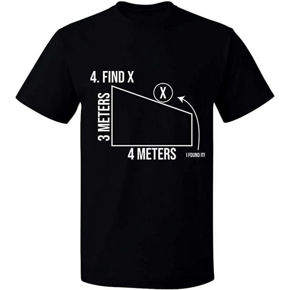 Unisex T-Shirt, Find X Found It Math, Slim Fit, Short Sleeve Sweater - Black Small