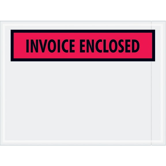 Box Partners "Invoice Enclosed" Envelopes 4 1/2" x 6" Red 1000/Case PL463