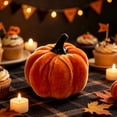 thumbnail image 6 of Orangide Pumpkin Decoration Velvet Fabric Simulated Pumpkin Ornament for Fall Thanksgiving Table Centerpiece Shelf Display, 6 of 7