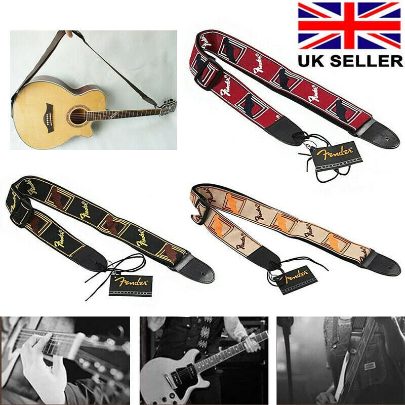 Embroidered Guitar Strap Fender Straps for Electric Acoustic Guitar