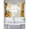 thumbnail image 5 of Farmhouse Sunflower Sheer Curtains 54 Inch Length 2 Panels Set Window Treatments, Vintage Daisy Butterflies Rustic Burlap Rod Pocket Semi Curtains for Living Room/Bedroom/Kitchen Décor, 104"W x 54"L, 5 of 7
