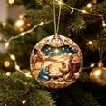thumbnail image 4 of Nativity Scene Christmas Ornament, Round Acrylic Hanging Ornament, Double-Sided Print Birth of Jesus Scene, Religious Christmas Tree Decor, Faith Holiday Gift, 4 of 6