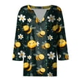 thumbnail image 4 of CYMMPU Loose Fit V Neck Tunic Tops 3/4 Sleeve Summer Trendy Shirts Blouses for Women Dressy Casual Bee Pattern Spring Tops Business Elegant Work Tops T-Shirts Multicolor L, 4 of 5