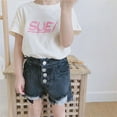thumbnail image 6 of WIBACKER 3-9T Kid Girl's Denim Shorts Ripped Frayed Raw Hem Jeans Summer Shorty Shorts, 6 of 7