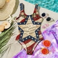 thumbnail image 4 of 4th of July Swimsuit for Child Girls Size 7-8 One Piece Swimsuit Summer Patriotic American Flag Stars Striped Swimsuits Swim Sleeveless Beach Vacation Freedom Cute Deep Red 1-2 Years, 4 of 6