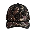 thumbnail image 4 of Breezora Women's Gothic Witch Baseball Cap with 3D Moon Rose Pumpkin Print Adjustable Trucker Dad Hat for Halloween Theme Costumes, 4 of 4