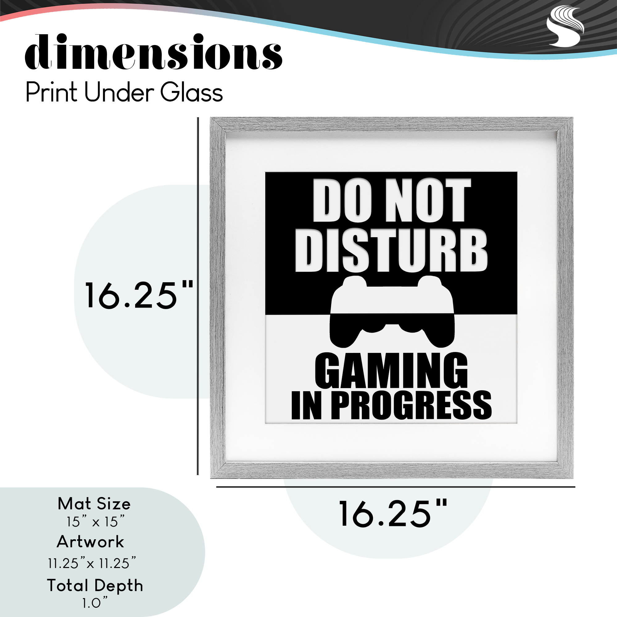 Do Not Disturb Minimal Gamer Gray Framed Print Under Glass, design by Kim Allen